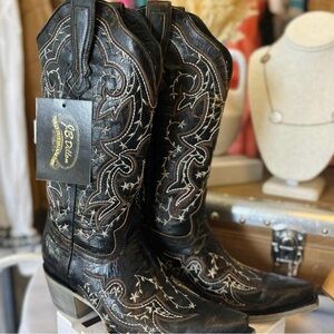 JB Dillon Black Western Cowboy Boots